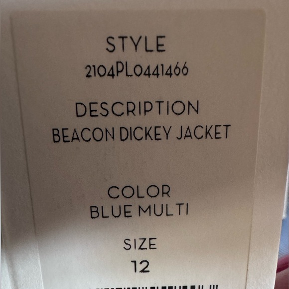 Veronica Beard Beacon Dickey Jacket 12. New . Blue Multi. - Picture 3 of 8